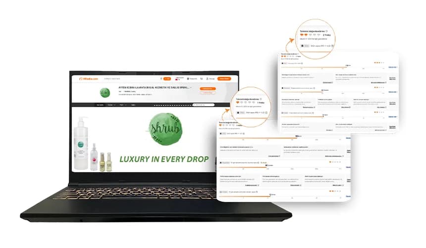 Shrub Alibaba.com mağazası ekran görüntüsü
